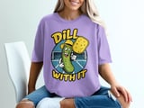 Pickleball Comfort Colors Shirt, Dill With It Funny Pickle Pun, Retro Court Player Vintage Graphic Tee thumbnail 9
