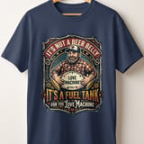 Funny Dad Bod T-Shirt, Love Machine Fuel Tank Tee, Beer Belly Joke Shirt, Husband Gift, Father's Day, Mechanic & Biker Style Shirt thumbnail 3