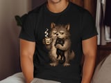 Grumpy Werewolf Coffee Cat Tee or Sweatshirt thumbnail 11