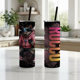 20oz Skinny Tumbler with Straw, Rhino Gamer Tumbler, VR Gaming Cup, Video Game Gift for Boys and Teens thumbnail 3
