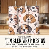 Whimsical Beagle Faces Seamless Digital Pattern Size Bundle Png thumbnail 1