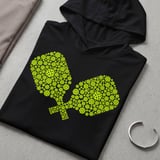 Pickleball Sport-Tek Performance Hood, Crossed Pickleball Paddles Mosaic Art Print, Lightweight Hoodie thumbnail 7