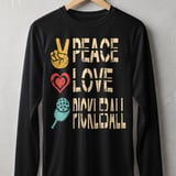 Pickleball Sport-Tek Long Sleeve Tee, Peace Love Pickleball, Sun Shield Shirt thumbnail 1