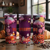 Personalized Halloween Tumbler, Spooky Sweets, Custom Name Tumbler, Candy Corn, Ghost Bats, Halloween Gift, Personalized Tumbler thumbnail 5