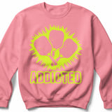 Pickleball Gildan Crewneck Sweatshirt, Addicted Graphic Print, Court Warm Up Fleece Lounge Pullover thumbnail 8