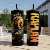 20oz Skinny Tumbler with Straw, Tiger Gamer Tumbler, VR Gaming Cup, Video Game Gift for Boys and Teens thumbnail 8
