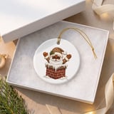 Black Santa Christmas Ornament, Cute Leopard Print Santa in Chimney Tree Hanging Ornament, African American Holiday Keepsake Decor Gift thumbnail 8