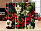 Dark Botanical Tumbler Wrap PNG | Moody Floral 20oz Skinny Sublimation Design Digital Download Seamless File + Car Coasters thumbnail 8