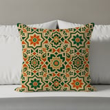 Moroccan Pillow Cover, Geometric Boho Accent Pillow Case, Ornate Faux Gold Print Cushion, Mediterranean Tile Home Decor Gift thumbnail 8