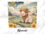Cute Cow Tumbler Wrap, 20oz Seamless Tumbler, Watercolor Highland Cow, Floral Cow Tumbler, Farm Animal Tumbler, Cow Lover Gift thumbnail 5
