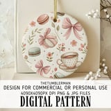 Digital Pattern Bundle, Macarons, Bows, Flowers, Digital Paper, Seamless Pattern, Scrapbooking, Fabric Design, Commercial Use, Digital thumbnail 3