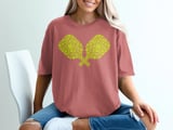 Pickleball Comfort Colors Shirt, Crossed Paddles Ball Mosaic Art, Vintage Graphic Tee thumbnail 7