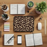 Chic Leopard Print Laptop Sleeve, Animal Print Accessory Pouch, Trendy Wild Jungle Pattern Tech Case thumbnail 5