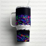 40oz Tumbler Sublimation PNG, Neon Skateboard Design, Distressed Seamless Wrap, Tapered Digital Download, Vibrant Grunge Art, Free Car thumbnail 6