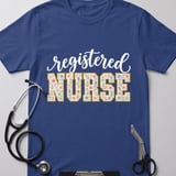 Floral Registered Nurse Tee thumbnail 3