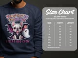 Fangtastic Frenchie Halloween Sweatshirt, Cute French Bulldog in Costume, Spooky Ghost and Lollipop Design, adult and kid size t-shirts thumbnail 5
