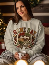 Game Day Sweatshirt Vintage Fall Football Hoodie Coquette Patchwork Football Shirt Cute Tailgate Tote Bag Autumn Gameday Mom Gift thumbnail 5