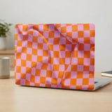 Pink Orange Checkered Laptop Case thumbnail 4