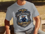 United States Navy Crest T-Shirt | Patriotic USN Sailor Military Pride Apparel | Honor Courage Commitment Veteran Gift Tee thumbnail 2