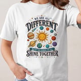 Teacher Appreciation Shirt, We Are All Different But In This School We All Shine Together Planets Space Vintage T-Shirt Sweatshirt thumbnail 9
