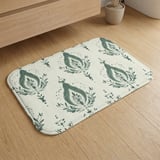 Sage Green Damask Shower Curtain, Bath Mat Set, Boho Floral Bathroom Decor, Vintage Botanical Cottagecore Housewarming Gift for New Home thumbnail 9