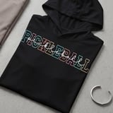 Pickleball Sport-Tek Performance Hood, Colorful Retro Varsity Collegiate Pickleball, Lightweight Hoodie thumbnail 7