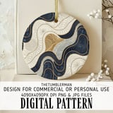 Abstract Wave Digital Pattern, Digital Bundle, Seamless Pattern, Modern Art Print, Geometric Printable Art, Background Texture, Digital thumbnail 3