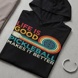 Pickleball Sport-Tek Performance Hood, Life is Good Pickleball Makes It Better, Lightweight Hoodie thumbnail 7