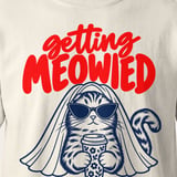Getting Meowied Cat Bride Shirt | Ivory Tee, Sand Crewneck & Hoodie thumbnail 3