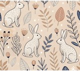 Digital Rabbit Pattern, Floral Bunny Art, Digital Bundle, Cute Hare Design, Whimsical Animal Print, Commercial Use Pattern, Digital Paper thumbnail 8