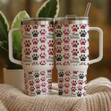 Valentine Paw Print Digital Pattern, Buffalo Plaid Dog Paws, Digital Bundle, Pet Lovers, Happy Valentine's Day, Sublimation Design thumbnail 11