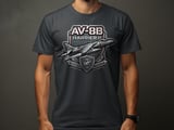 AV-8B Harrier II T-Shirt, Military Jet Aviation Shirt, USMC Marine Veteran Fighter Pilot Graphic Tee, Patriotic Gift for Airplane Lover thumbnail 7