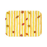 Fall Leaves Shower Curtain, Bath Mat, Cozy Autumn Bathroom Decor, Yellow Striped Thanksgiving Bath Rug, Cottagecore Fall Leaves Home Decor thumbnail 15