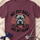 My Pit Bull Has My Heart Tee | Pit Bull Lover Shirt | Pittie Mom Gift | Dog Lover Apparel thumbnail 15