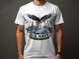 US Navy Eagle Anchor T-Shirt, Patriotic Military Veteran Gift, Naval Ships Honor Courage Commitment Apparel Tee thumbnail 5