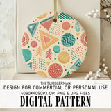 Digital Pattern, Abstract Pattern, Digital Bundle, Geometric, Triangles, Circles, Trees Pattern, Bohemian, Digital Paper, Scrapbook, Fabric thumbnail 3