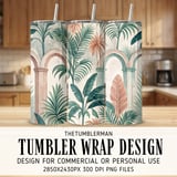 Digital Pattern, Tropical Leaves, Arches Digital Bundle, Watercolor Illustration, Digital Download, Floral Design, Palm Trees Digital thumbnail 2