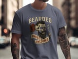 Bearded Inked Awesome T-Shirt, Tattoo Day Tee, Skull Rose, Beard Lover, Funny Graphic Shirt, Men's Women's Unisex thumbnail 5