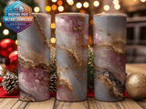 20 oz Skinny Tumbler Wrap, Rose Quartz and Gold Design, Straight and Tapered Wrap png, Digital Download, Tumbler Design, Digital product thumbnail 2
