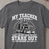 My Teacher Was Wrong Trucker Tee thumbnail 2