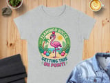 Flamingo Bocce Ball T-Shirt, Funny 'Getting This On Point' Tee, Tropical Summer Flamingo Sports Player Gift, Beach Vacation Shirt thumbnail 1