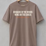Husband In The Woods Wine On The Couch Tee thumbnail 2