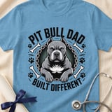 Pit Bull Dad Built Different Tee | Pit Bull Dad Shirt | Pittie Dad Gift | Dog Dad Apparel thumbnail 8