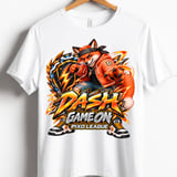 Fox Gaming T-Shirt for Kids, Dash Game On Youth Gamer Tee, Orange Fox Graphic Shirt, Pixo League thumbnail 1