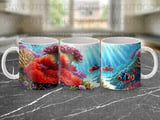 Vibrant Ocean Clownfish Mug Sublimation Wrap Digital Download, Under the Sea Coral Reef 11oz 15oz Design thumbnail 11