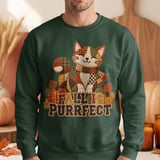 Fall Is Purrfect Sweatshirt, Quilted Cat Hoodie, Cute Autumn Cat Tote Bag, Cozy Fall Season Crewneck, Thanksgiving Cat Mom Gift thumbnail 2