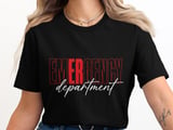 Emergency Department T-Shirt: Red, White Text, Nurse Healthcare Uniform Top thumbnail 8