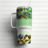 40oz Tumbler Sublimation PNG, Distressed Soccer Cleats Design, Tapered Seamless Download, Add Name for Personalization, Free Car Coasters thumbnail 5