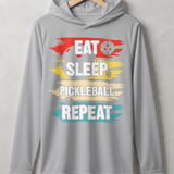 Pickleball Sport-Tek Performance Hood, Eat Sleep Pickleball Repeat Retro Graphic, Lightweight Hoodie thumbnail 6