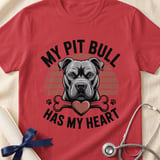 My Pit Bull Has My Heart Tee | Pit Bull Lover Shirt | Pittie Mom Gift | Dog Lover Apparel thumbnail 2